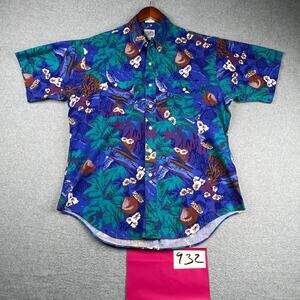 Vintage 90's Hawaiian Chaps Ralph Lauren Shirt Button Up Short Sleeve Mens Large